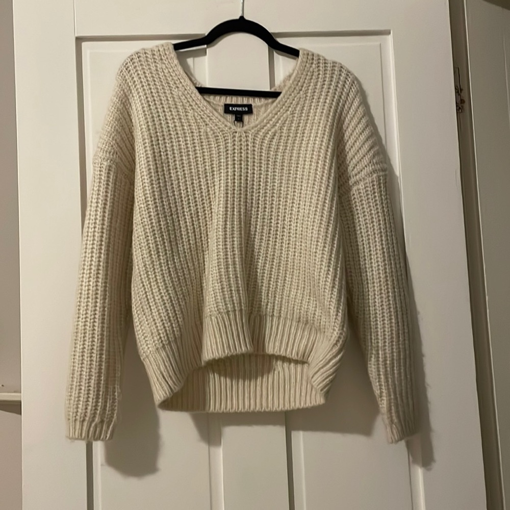 Express White Knit Sweater